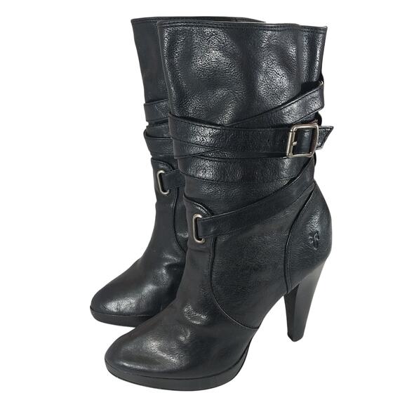 FRYE! "MARLOW" BLACK GENUINE LEATHER QUAD WRAPPED/BUCKLE ANKLE BOOTS! SZ 8.5M - Picture 12 of 12